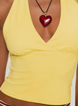 product Princess Polly Whimsy Halter Top Lemon Sleeveless Plunger 