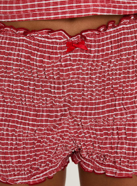 Sugarplum Micro Shorts Red Check