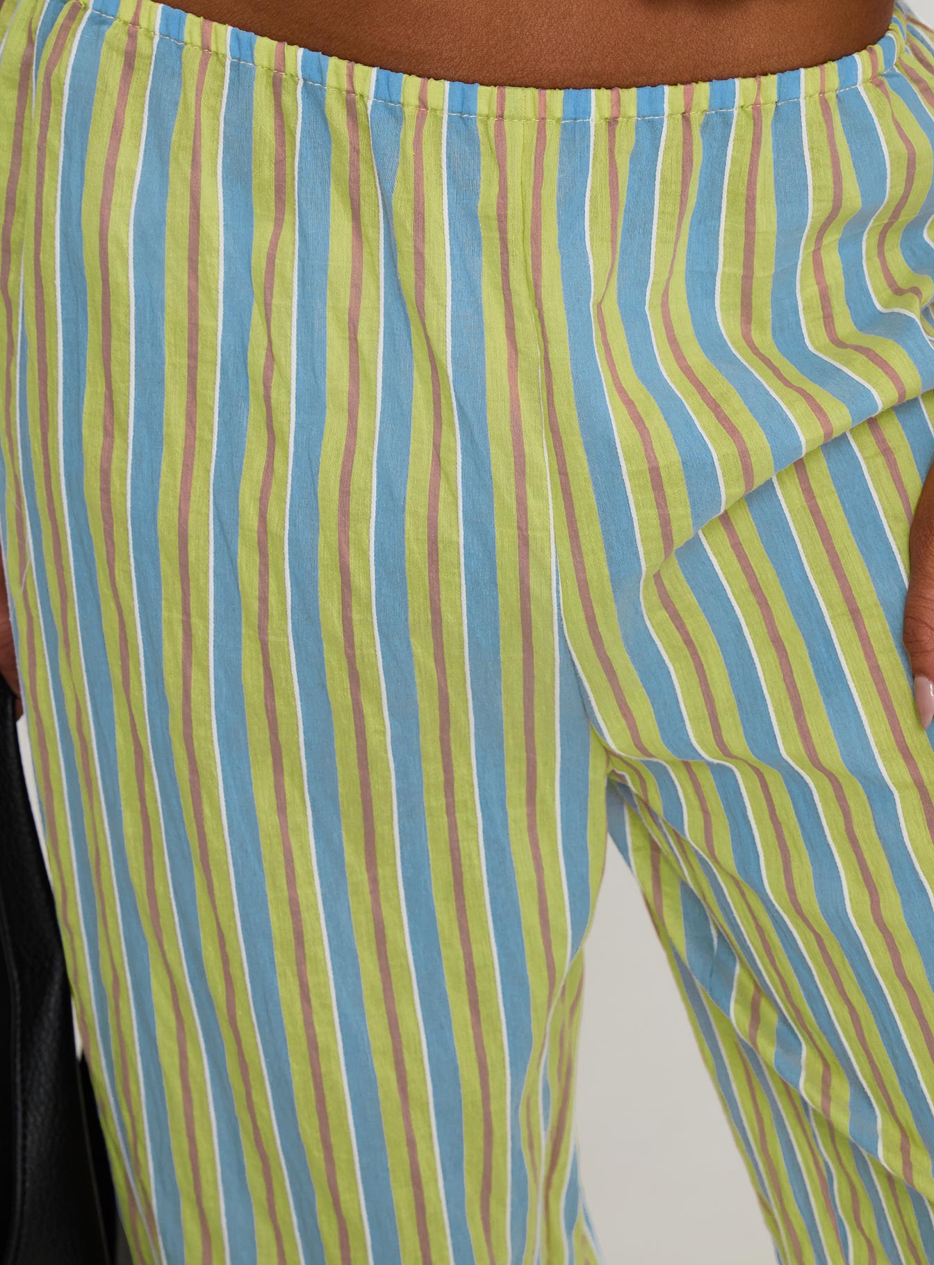 back view of model wearing Princess Polly Limestone Pants Multi Low Rise Pants 