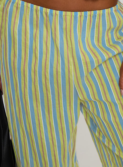 back view of model wearing Princess Polly Limestone Pants Multi Low Rise Pants 