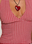 Whimsy Halter Top Red Gingham