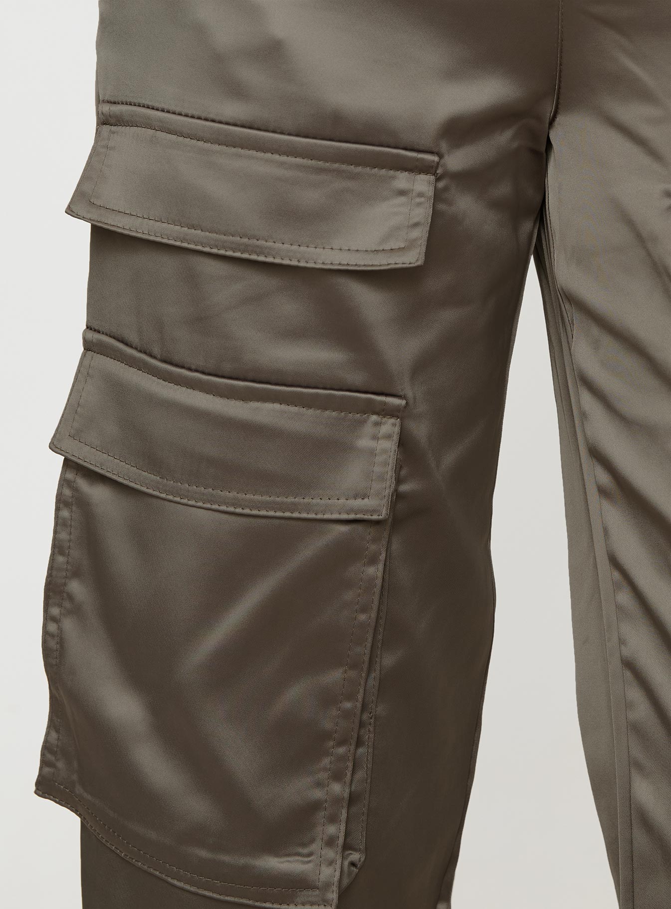 side view of model wearing Princess Polly Crimsen Cargo Pants Chocolate High Waisted Pants 