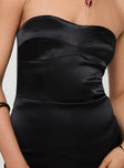 Fideo Strapless Bubble Hem Mini Dress Black