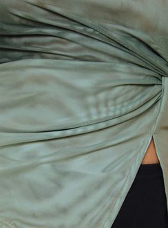 product Princess Polly Shrunken Top Green Ombre Sleeveless Crew Neck 