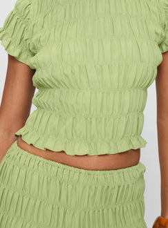 Most Wanted Shirred Set Green