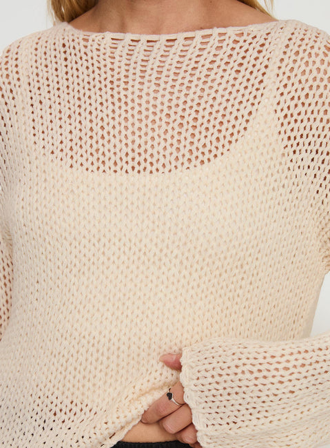 product Princess Polly Protea Knit Sweater Beige Long 