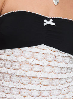 product Princess Polly Magic Wand Strapless Top Black/white Sleeveless 