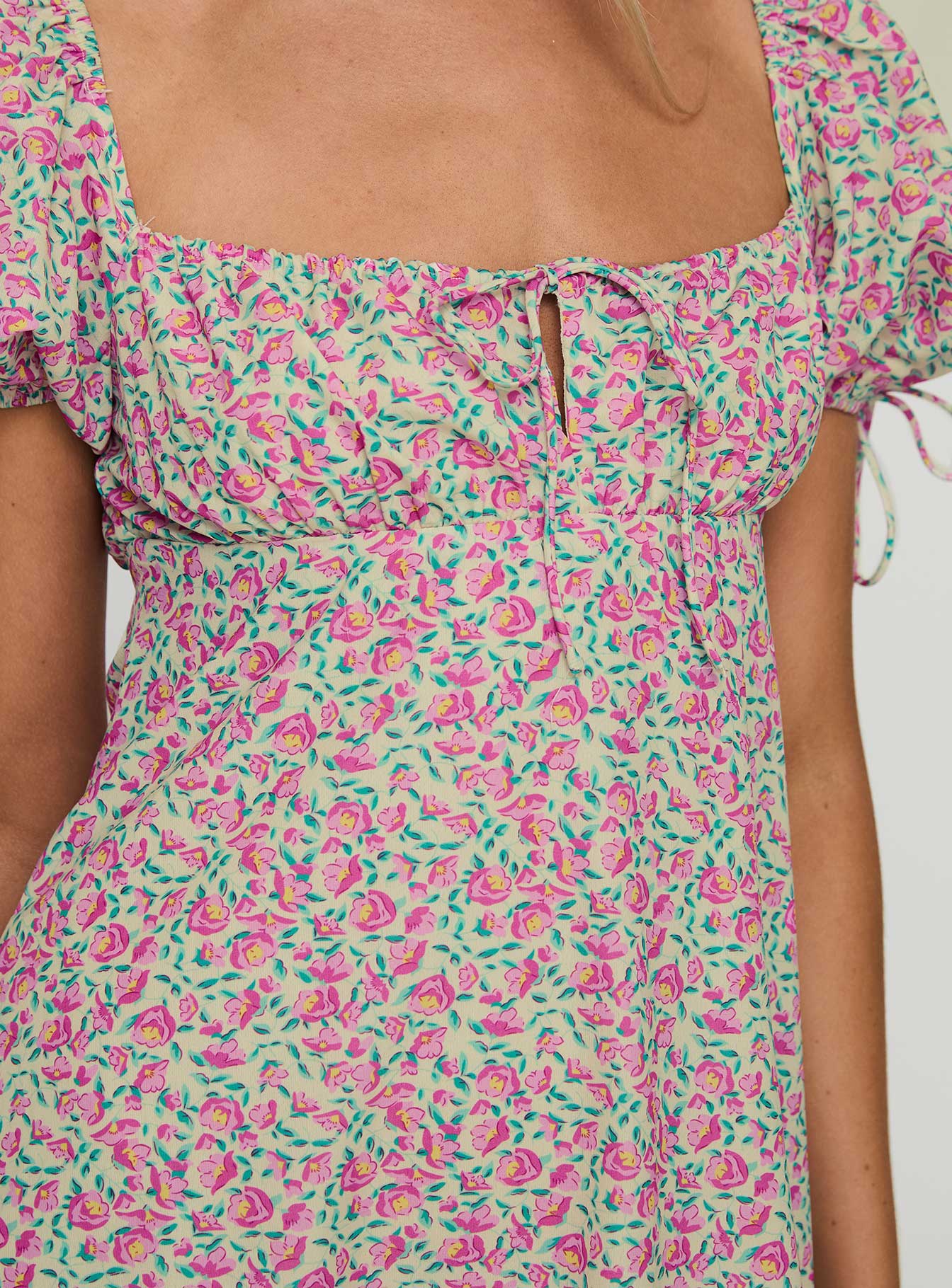 product Princess Polly Larsson Mini Dress Pink Floral Square Neck 