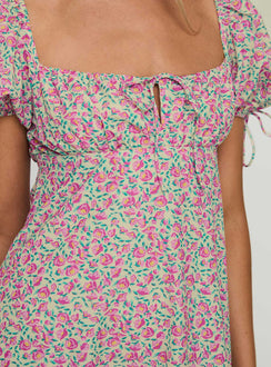 product Princess Polly Larsson Mini Dress Pink Floral Square Neck 