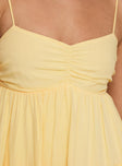 product Princess Polly Knotti Mini Dress Yellow Sweetheart Neckline 