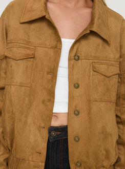 Ristretto Faux Suede Bomber Brown