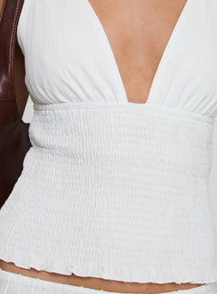 product Princess Polly Barletta Top White Sleeveless Plunger 