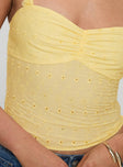 product Princess Polly Franca Top Yellow Sleeveless Sweetheart 