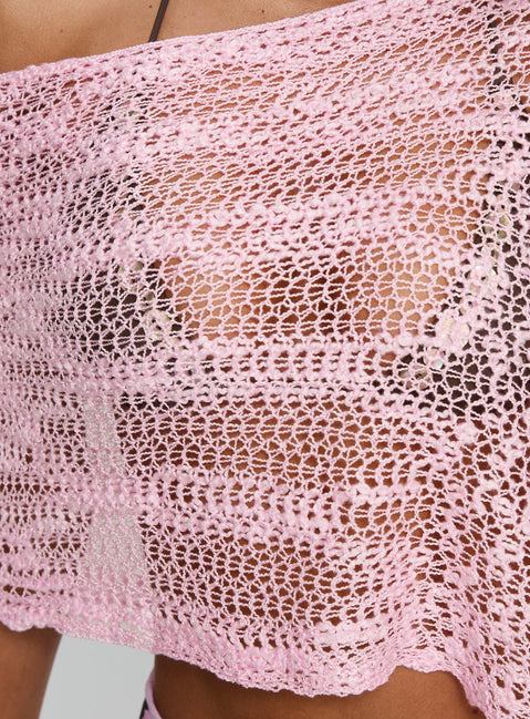 Boni Knit Poncho Soft Pink