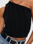 product Princess Polly Sleeveless Square Neck  Kateri One Shoulder Top Black