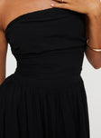 Princess Polly Square Neck  Rashida Strapless Mini Dress Black