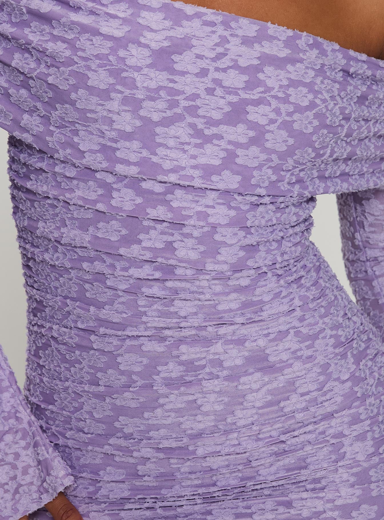 product Princess Polly Intereste Long Sleeve Mini Dress Purple Straight Neck 