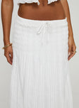Maxi skirt Ruched waist, drawstring tie fastening Good stretch, fully lined