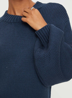 product Princess Polly High Neck High Neck High Neck  Harmony Knit Mini Dress Navy