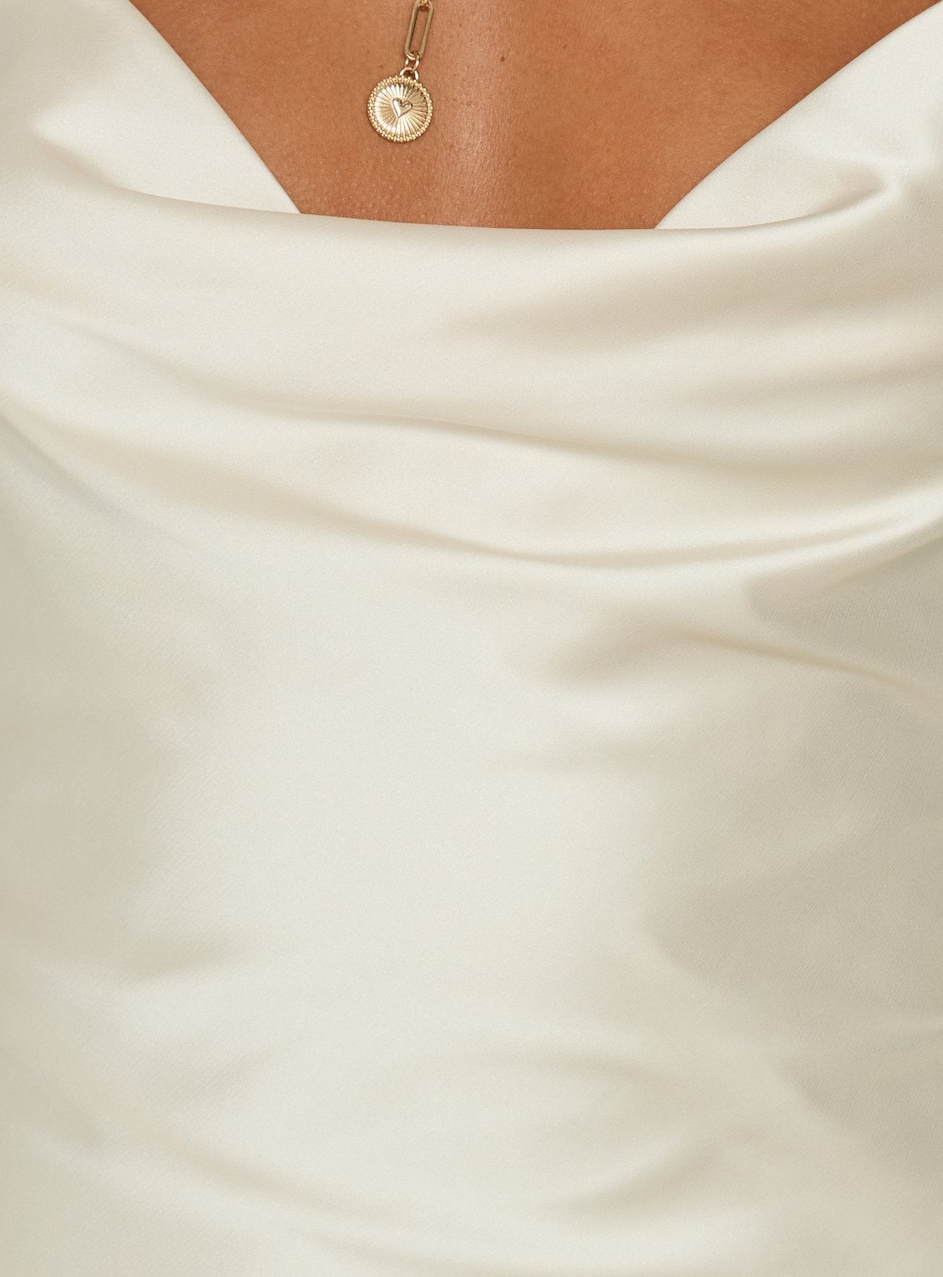 Laytonn Cowl Neck Satin-Minikleid Champagner