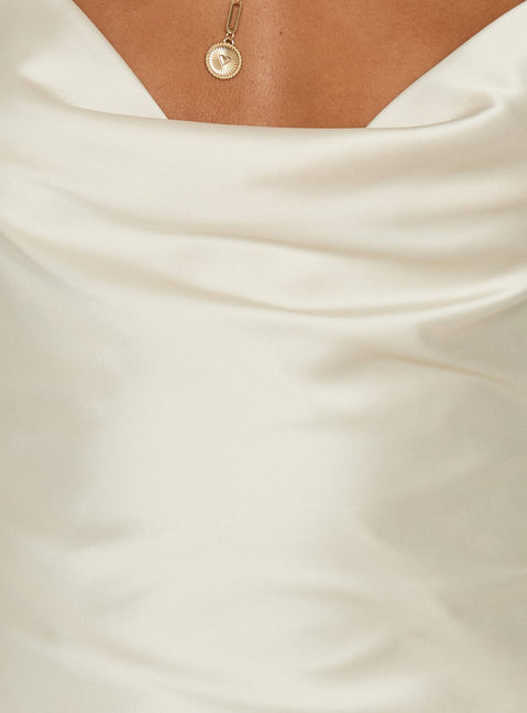 Laytonn Cowl Neck Satin-Minikleid Champagner