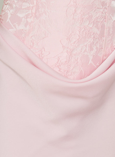 Jenevieve Strapless Drape Mini Dress Pink