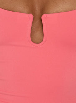 Daily Define Keyhole Cinched Vest Top Coral