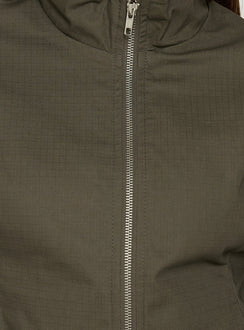 Avorie High Neck Cinched Jacket Khaki