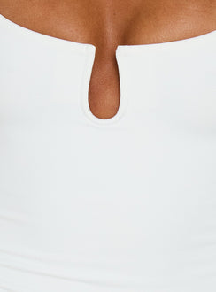 Daily Define Keyhole Cinched Vest Top White