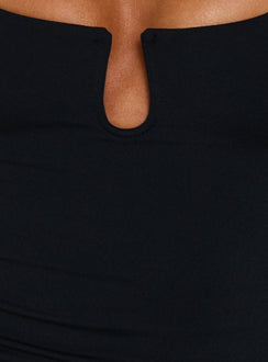 Daily Define Keyhole Cinched Vest Top Black