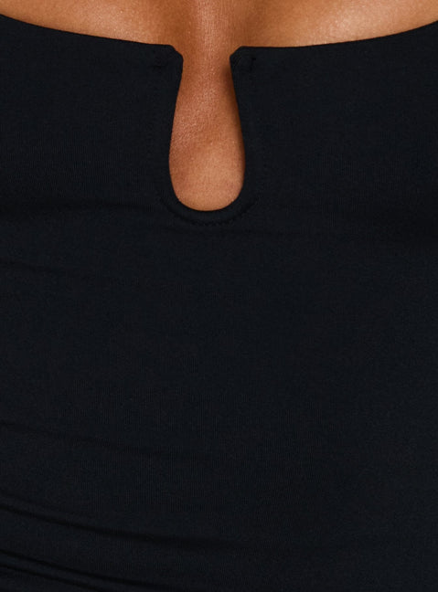Daily Define Keyhole Cinched Vest Top Black