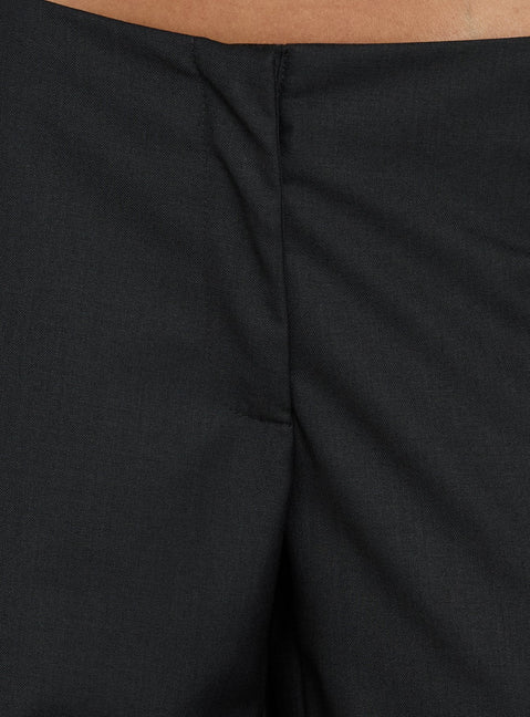 Agazia No Waist Low Rise Straight Trousers Grey