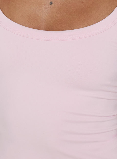 Kasper geschnürtes Longline-Tanktop Marshmallow Pink