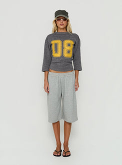 City 3/4 Sleeve Graphic Tee Grey / Yellow