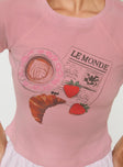 Breakfast Buffet Sleep Tee Pink