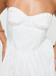 Princess Polly Sweetheart Neckline  Zafira Frill Strapless Mini Dress White