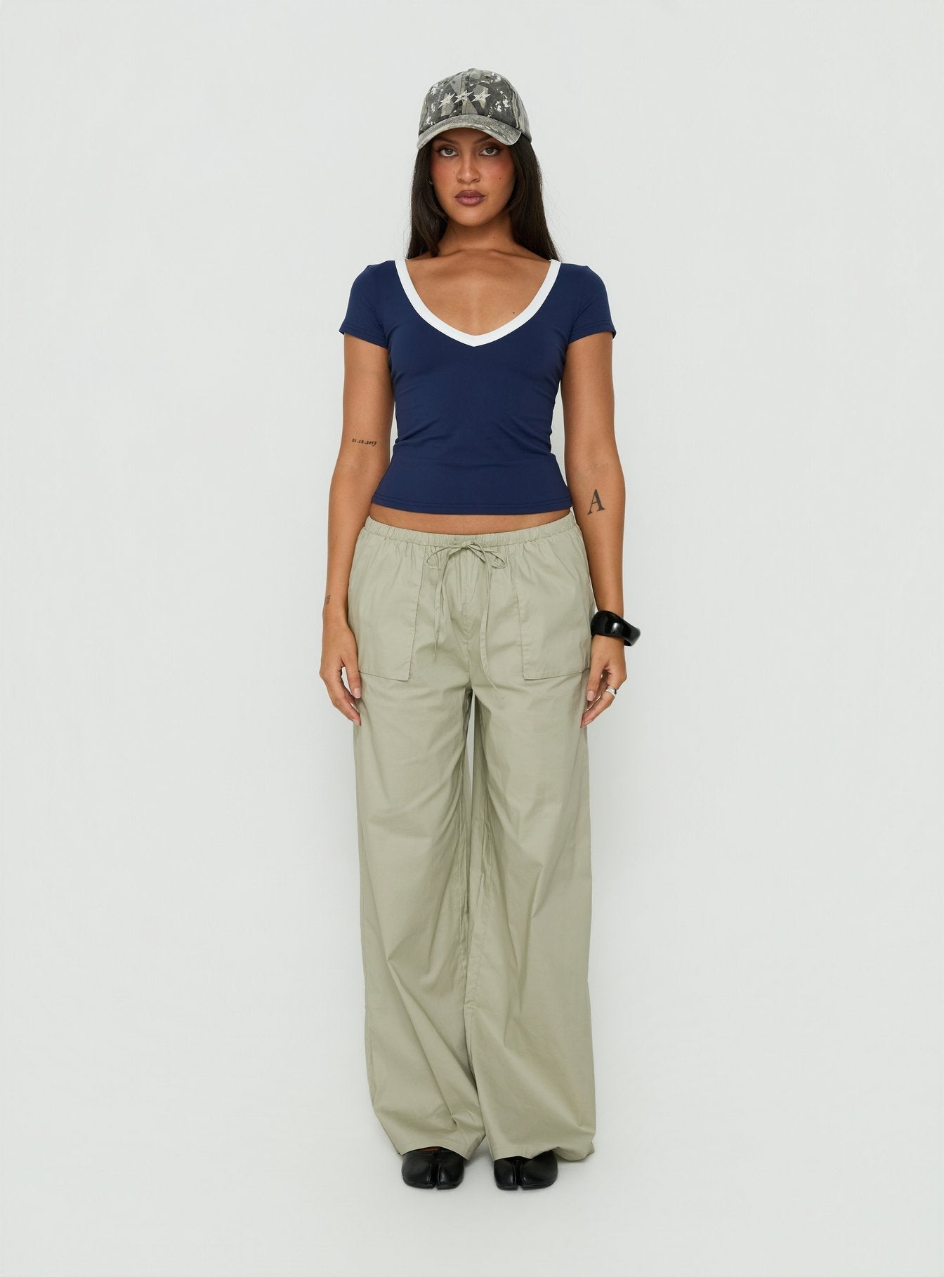 Toren Drawstring Straight Leg Pants Stone