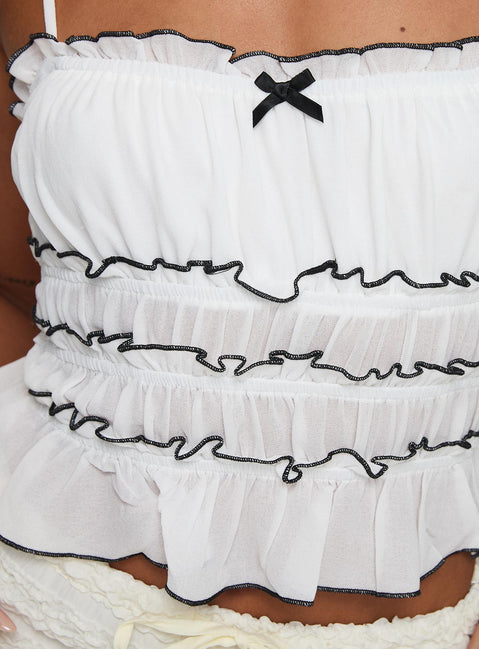 product Princess Polly Kiwi Top White Sleeveless Square Neck 