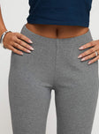 front view of model wearing Princess Polly Ramirez Flared Pants Grey High Waisted Pants 