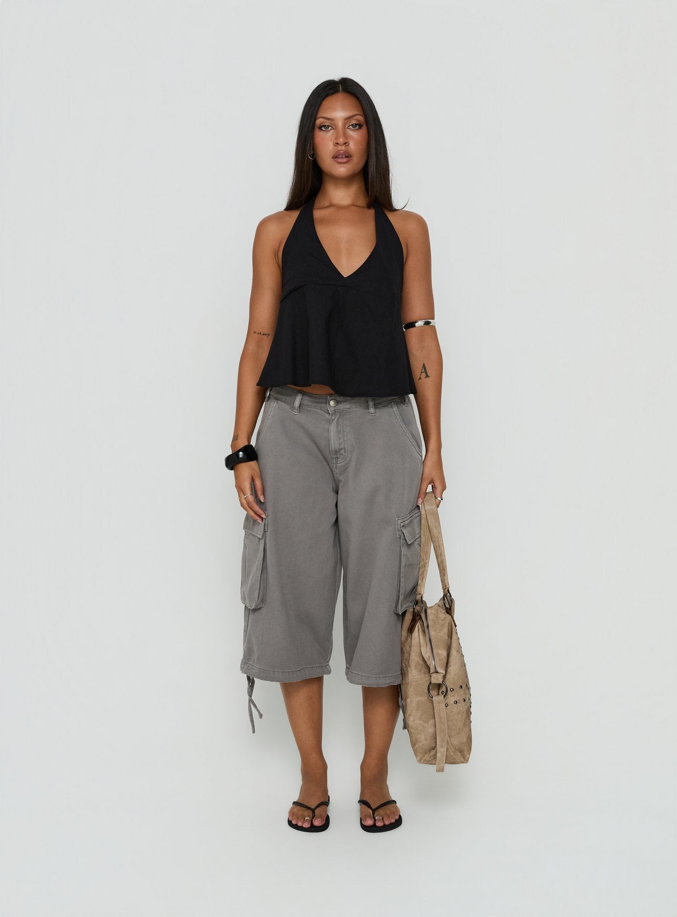 Hudsen Longline Cargo Shorts Anthrazit