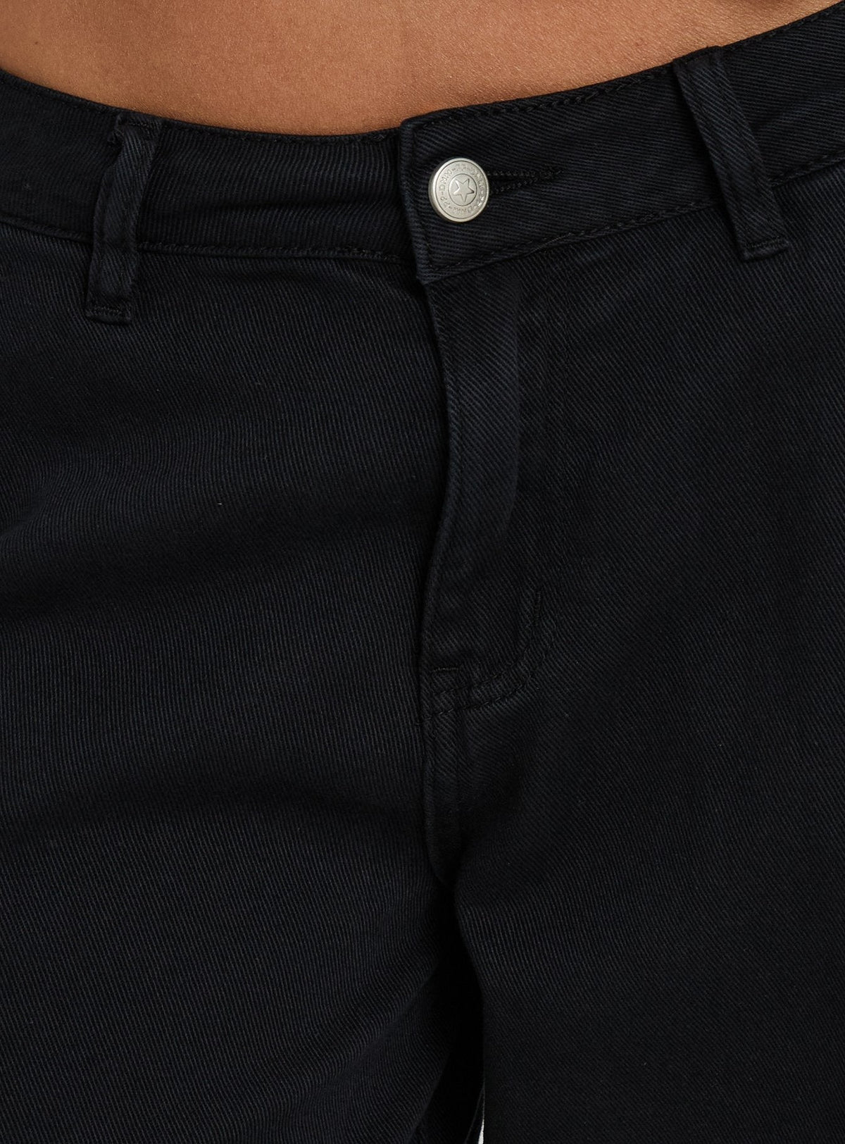 Hudsen Longline Cargo-Shorts in verwaschenem Schwarz