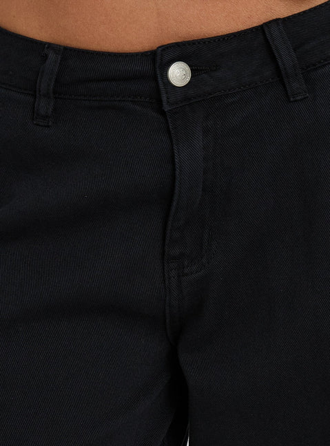 Hudsen Longline Cargo-Shorts in verwaschenem Schwarz
