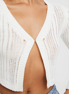 product Princess Polly Three Fourth Sleeves Sweetheart  Primie Long Sleeve Top White