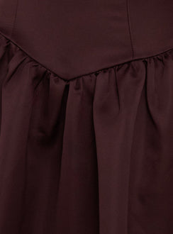 Soft Bloom Drop Waist Strapless Maxi Dress Chocolate