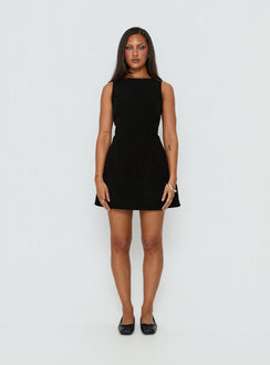 Alfalfa Cord Mini-Kleid Schwarz