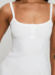 Baseline Rib Mini Dress White