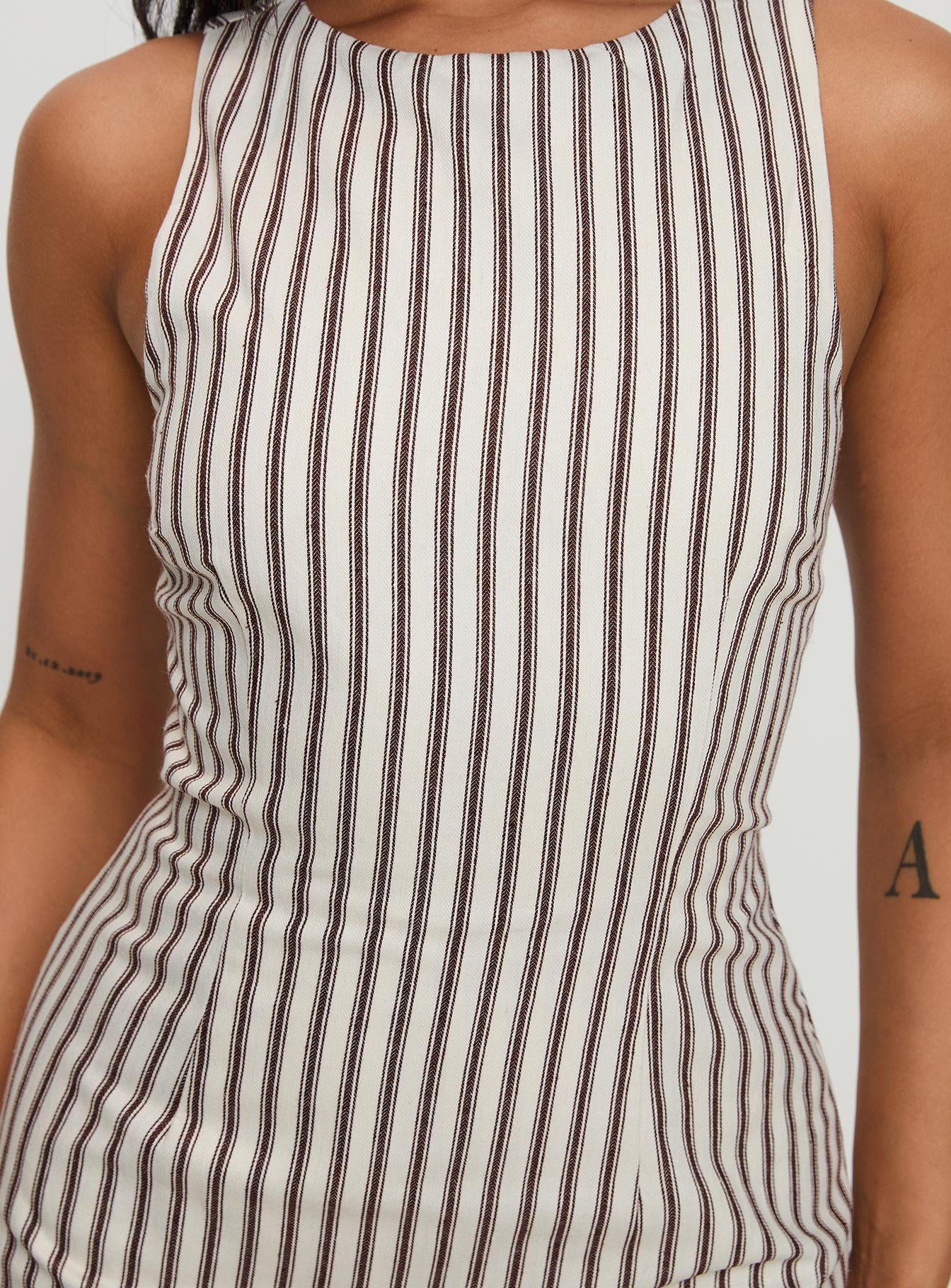 Yumiko Romper Brown Stripe | Princess Polly