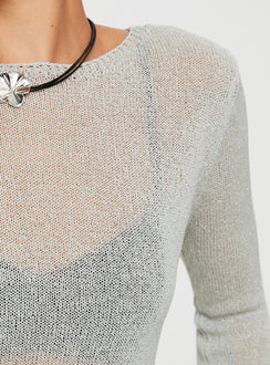 product Princess Polly Full Sleeves High Neck  Fazzio Long Sleeve Top Silver