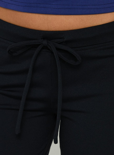 Kallora Low Rise Wide Leg Capris Black