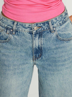 product Princess Polly Edge Of Town Jeans Vintage Blue Mid Rise 